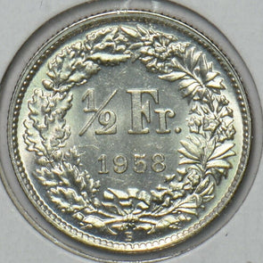 Switzerland 1958 1/2 Franc BU 295633 combine shipping