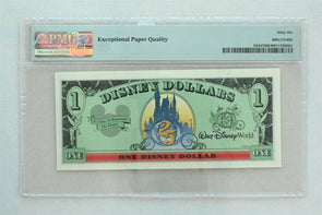 Disney Dollar 1997 Dollar PMG Gem UNC 66EPQ DIS47. Sorcerer Mickey. 25th Anniv.