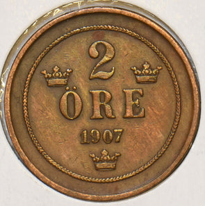 Sweden 1907 2 Ore 197092 combine shipping