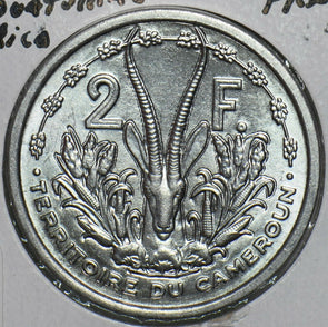 French Equatorial Africa 1948 2 Francs Gazelle animal 297880 combine shipping