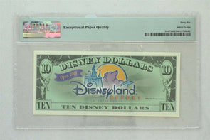 Disney Dollar 2001 $10 PMG Gem UNC 66EPQ DIS73. Mickey & Minnie. Disneyland Res
