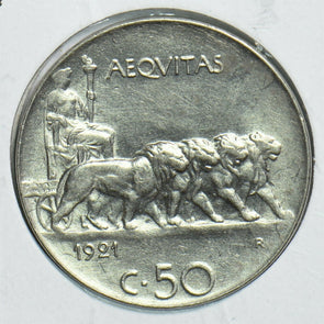 Italy 1921 50 Centesimi Lionanimal 298588 combine shipping