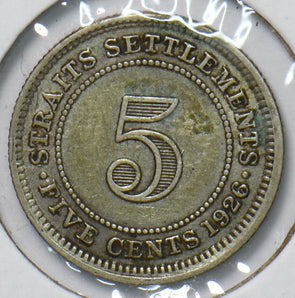 Straits Settlements 1926 5 Cents 193504 combine shipping