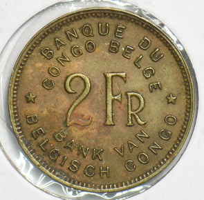 Belgium Congo 1946 2 Francs Elephant animal 197719 combine shipping
