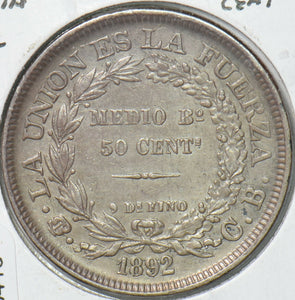 Bolivia 1892 50 Centavos Eagle animal Alpaka 295413 combine shipping