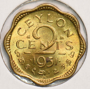Ceylon 1951 2 Cents 199152 combine shipping