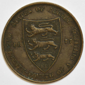 Jersey 1877 1/24 Shilling 153199 combine shipping