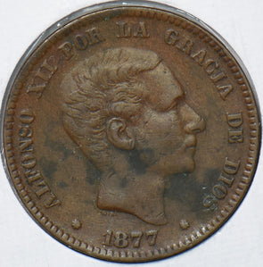 Spain 1877 10 Centimos Lion animal 193264 combine shipping