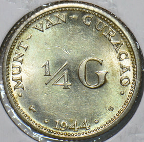 Netherlands Antilles 1944 D 1/4 Gulden Curacao 151338 combine shipping