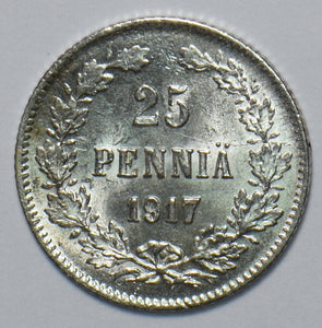 Finland 1917 25 Pennia Eagle animal 294569 combine shipping