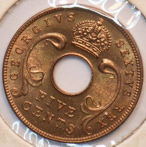 East Africa 1952 Y-33 5 Cents 193509 combine shipping