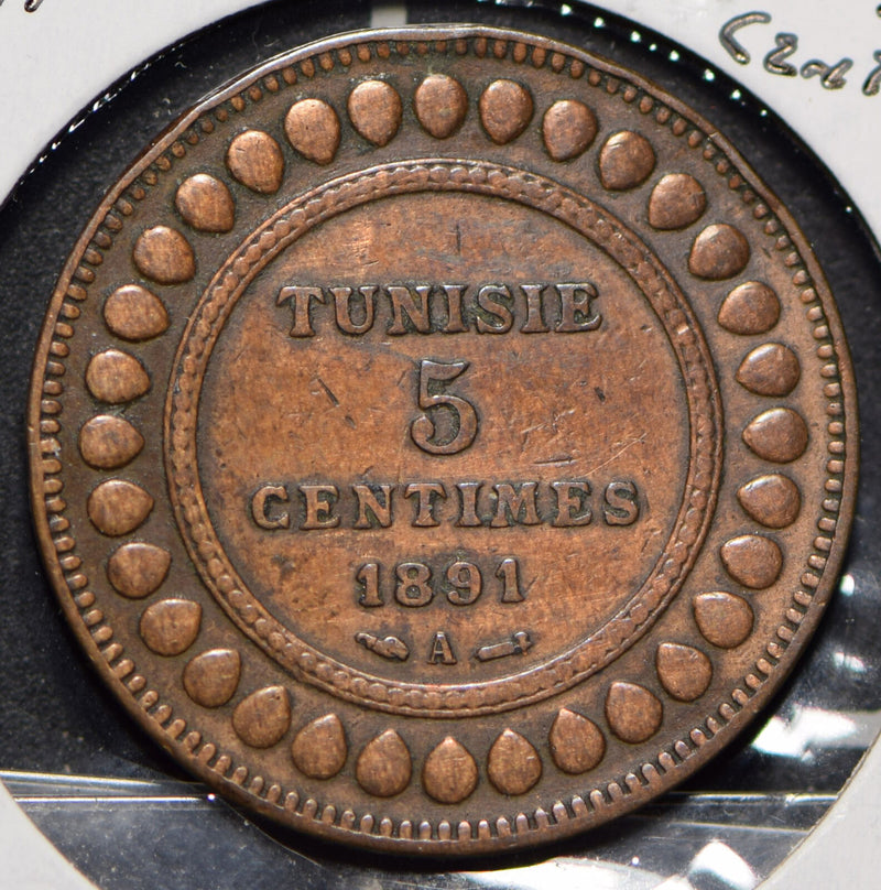 Tunisia 1891 AH 1308 5 Centimes  191285 combine shipping
