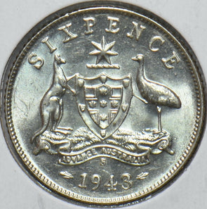 Australia 1943 6 Pence Kangaroo animal Ostrich Georgivs VI 902184 combine shippi