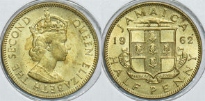 Jamaica 1962 1/2 Penny 198493 combine shipping