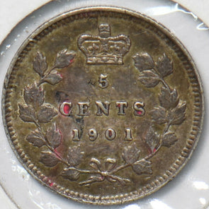 Canada 1901 EF 45 5 Cents 490458 combine shipping