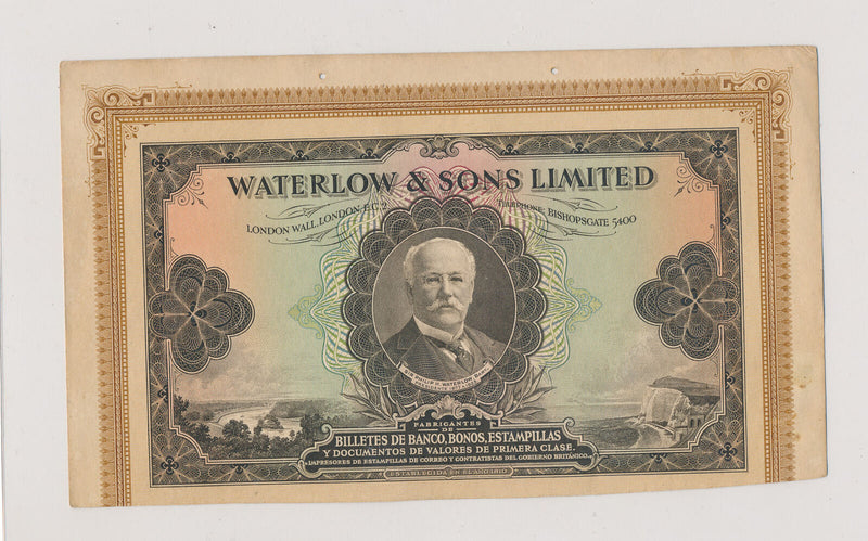 RC0315 Waterlow & Sons 1923 large size test note combine shipping