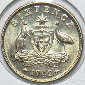 Australia 1942 6 Pence Kangaroo animal Ostrich Georgivs VI 902064 combine shippi