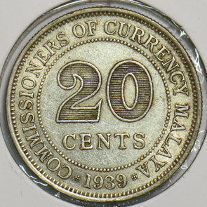 Malaya 1939 20 Cents 153315 combine shipping
