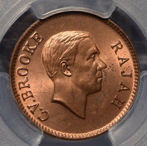 Sarawak 1937 Cent PCGS MS64RD rare in red PC0569 combine shipping