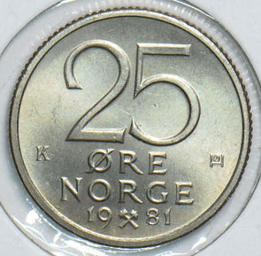 Norway 1981 25 Ore BU 904707 combine shipping