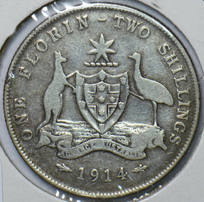 Australia 1914 Florin Kangaroo animal Emu 150684 combine shipping
