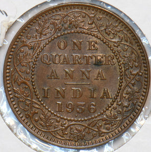 British India 1936 B 1/4 Anna UNC 194537 combine shipping