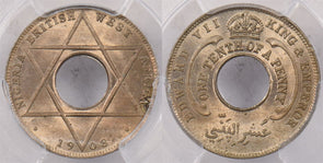 British West Africa 1908 1/10 Penny PCGS MS 65 KM-3 Copper-Nickel PI0189 combine
