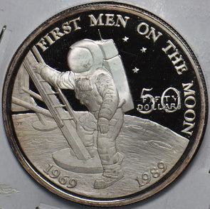 Marshall Islands 1989 50 Dollars silver proof First Men On The Moon 490613 combi