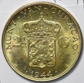 Curacao 1944 D 2 1/2 Gulden 490475 combine shipping