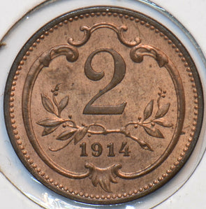 Austria 1914 2 Heller Eagle animal 194624 combine shipping
