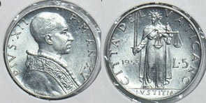 Vatican 1953 5 Lire BU 198610 combine shipping