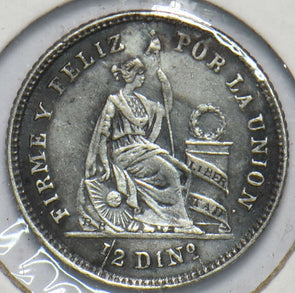 Peru 1863 1/2 Dinero 192653 combine shipping