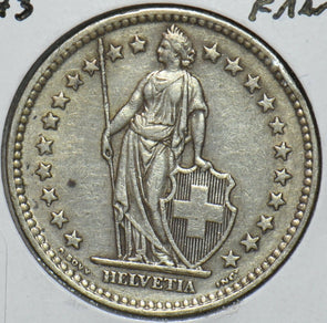 Switzerland 1943 2 Francs 151165 combine shipping