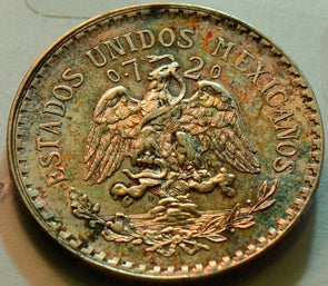 Mexico 1924 Peso Eagle TONED M0019 combine shipping
