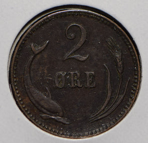 Denmark 1891 2 Ore Dolphin animal  901513 combine shipping