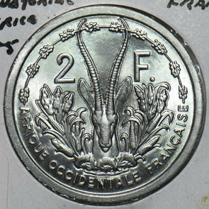 French Equatorial Africa 1955 2 Francs Gazelle animal 297848 combine shipping