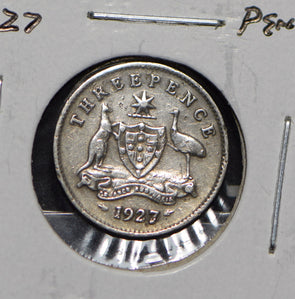 Australia 1927 3 Pence Kangaroo animal Moorhen  191227 combine shipping