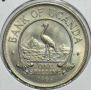 Uganda 1968 Shilling Grey crowned crane animal 197220 combine shipping