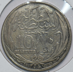 Egypt 1917 AH1333 10 Piastres 292700 combine shipping