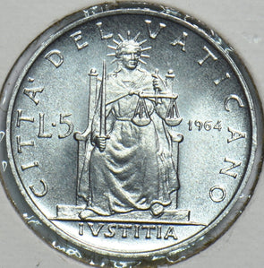 Vatican 1964 5 Lire 198447 combine shipping