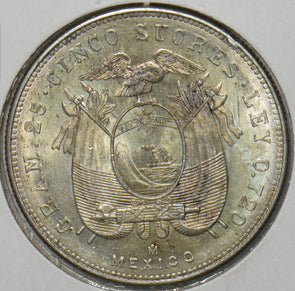 Ecuador 1943 5 Sucres Eagle animal BU 297106 combine shipping