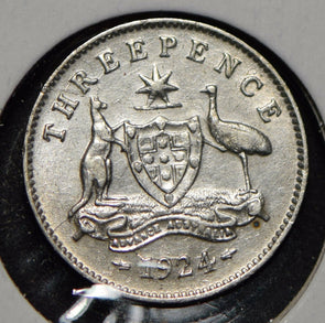 Australia 1924 3 Pence Kangaroo animal Emu  292017 combine shipping