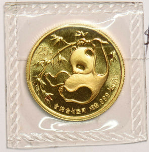 China 1985 25 Yuan gold 1/4oz gold panda Mint sealed GL0186 combine shipping