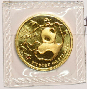 China 1985 25 Yuan gold 1/4oz gold panda Mint sealed GL0186 combine shipping