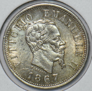 Italy 1867 50 Centesimi lustrous BU 490822 combine shipping