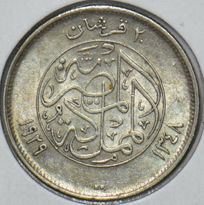 Egypt 1929 AH 1348 2 Piastres 296625 combine shipping