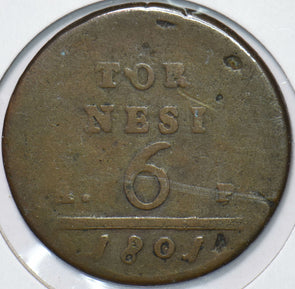 Italy 1801 6 Tornesi Ferdinan IV 292922 combine shipping