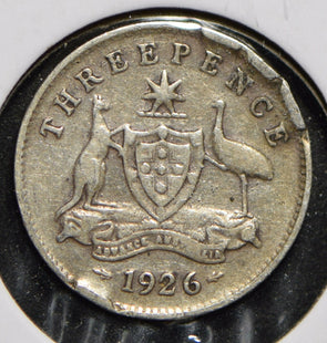 Australia 1926 3 Pence Kangaroo animal Emu  150213 combine shipping