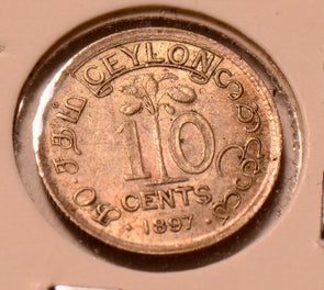 C0037 Ceylon 1897  10 Cents   combine shipping