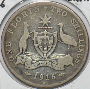 Australia 1916 M Shilling Kangaroo animal Emu 902681 combine shipping
